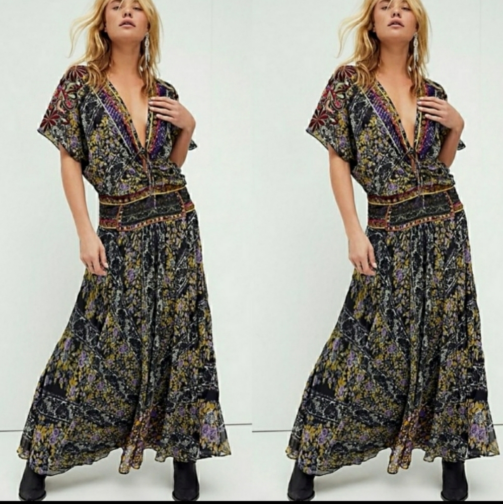 Free People Furnished Floral Maxi Dress - 2